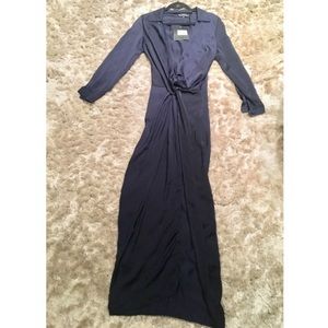 Meshki Navy Silk Maxi Dress